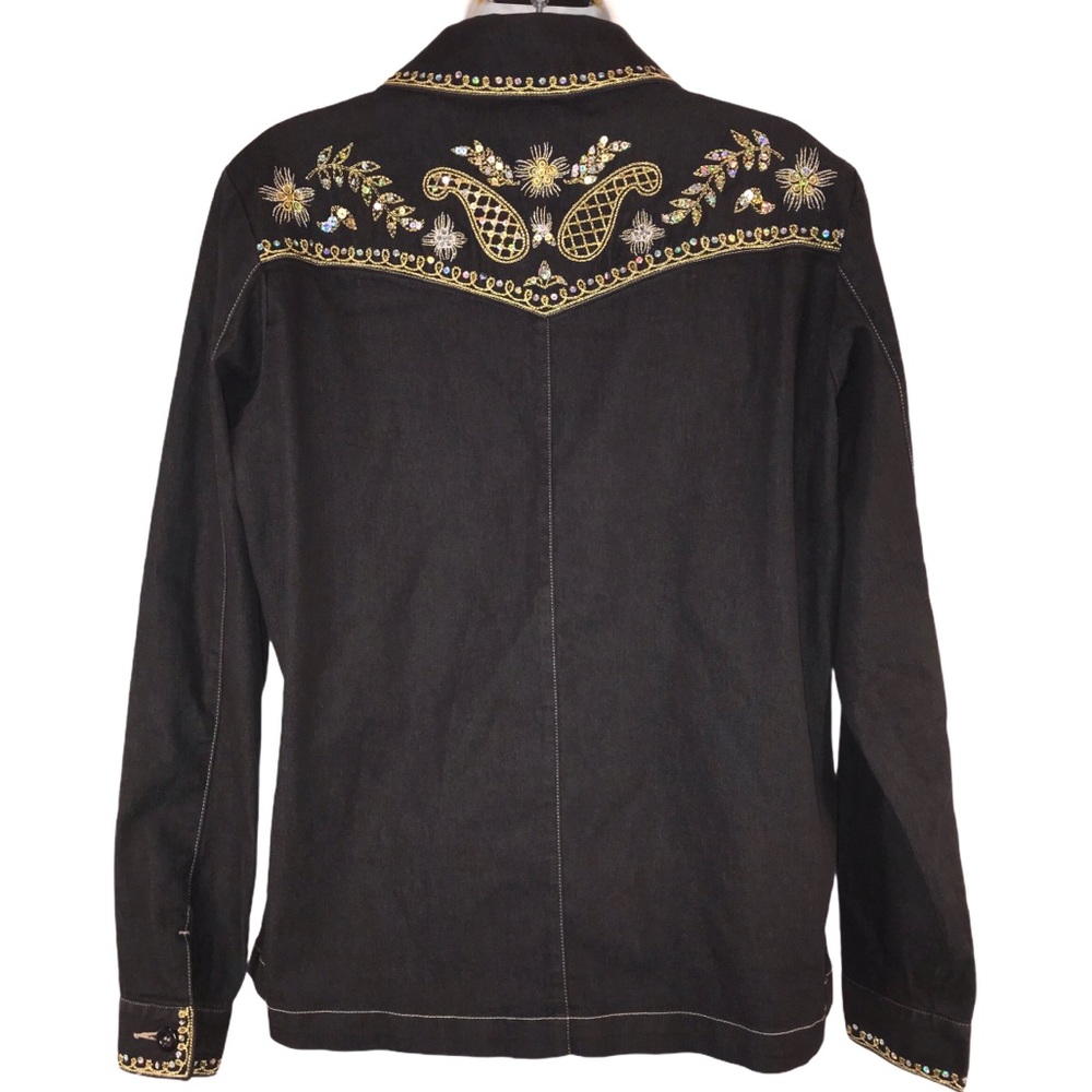Victor Costa Embroidered Denim Jacket - Picture 6 of 13